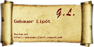Gebauer Lipót névjegykártya